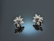 Blue Stars! Stern Ohrringe mit blauen Spinellen und Diamanten Weiß Gold 585