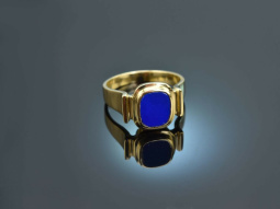 Um 1990! Hochwertiger Ring mit Lapislazuli Gold 585