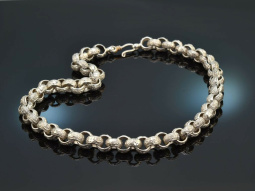 Um 1980! Schwere Vintage Kette in verziertem Erbsmuster...