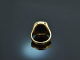 Um 2020! Klassischer Wappen Siegel Ring mit Onyx Gold 333