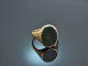 Um 1970! Klassischer Wappen Siegel Ring mit Heliotrop Gold 585