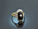 Um 1920! Art Deco Ring mit Diamant und Onyx Gold 585