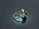 Um 1920! Art Deco Ring mit Diamant und Onyx Gold 585