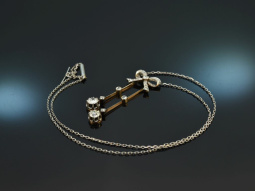 Um 1910! Wundervolles Belle Epoque Platin Collier mit Altschliffdiamanten 1,9 ct