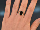 Um 1960! Schlichter Wappen Siegel Ring mit Onyx Gold 333