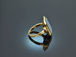 Um 2010! Hochwertiger Wappen Siegel Ring mit Lagenstein Gold 750