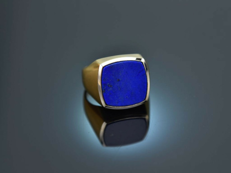 Um 2010! Hochwertiger Wappen Siegel Ring mit Lapislazuli Gold 750