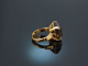 Um 1950! Schlichter Ring mit Rauchquarz Gold 750