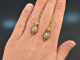 Um 1950! Seltene Ohrringe mit buntem Email Gold 750