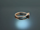 Um 1990! Klassischer Verlobungs Ring mit Brillant 0,25 ct Ros&eacute; Gold 585