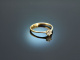 Um 1980! Klassischer Verlobungs Ring mit Brillant 0,25 ct Gold 585