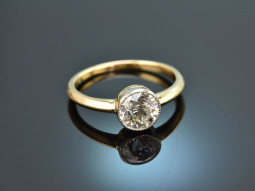 Um 1910! Traumhafter 1 ct Altschliff Solitär Diamant Ring...