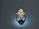 Um 1910! Sch&ouml;ner Belle Epoque Ring mit Diamanten und Perle Gold 585 Platin