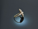 Um 1910! Sch&ouml;ner Belle Epoque Ring mit Diamanten und Perle Gold 585 Platin