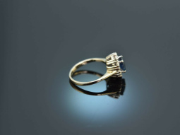 Um 1990! Feiner Saphir Brillant Verlobungs Ring...