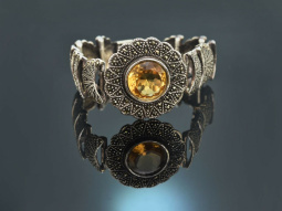 Um 1950! Sch&ouml;nes Armband mit Citrin und Markasiten...