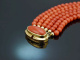Around 1975! Precious 6-row coral necklace gold 585