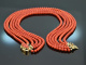 Around 1975! Precious 6-row coral necklace gold 585