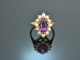 England um 1950! Amethyst Ring mit Saatperlen Gold 375