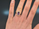 England um 1950! Amethyst Ring mit Saatperlen Gold 375