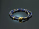 Blue Tones! 2reihiges Fancy Armband Saphir Sodalith Lapislazuli Citrin Silber 925 vergoldet