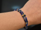 Blue Tones! 2reihiges Fancy Armband Saphir Sodalith Lapislazuli Citrin Silber 925 vergoldet