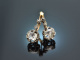 Frankreich um 1890! Wundervolle Ohrringe mit Diamantrosen Gold 585 Silber