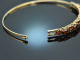 Around 1980! Simple bangle with garnets in 333 gold