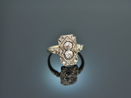 &Ouml;sterreich um 1930! Art Deco Ring mit Diamanten ca. 0,6 ct Wei&szlig; Gold 585