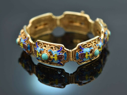 Um 1950! Sch&ouml;nes Armband mit Cloisonn&eacute; Email...