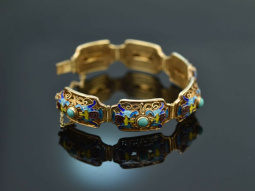 Um 1950! Sch&ouml;nes Armband mit Cloisonn&eacute; Email...