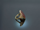 Um 1910! Wundervoller Wappen Siegel Ring mit Karneol Gold 585
