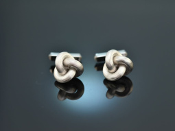 Around 1985! Noble knot cufflinks white gold 585