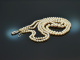Circa 1950! 2-row Akoya cultured pearl necklace with diamond clasp gold 585
