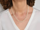 Circa 1950! 2-row Akoya cultured pearl necklace with diamond clasp gold 585