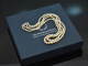 Circa 1950! 2-row Akoya cultured pearl necklace with diamond clasp gold 585