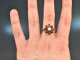 Österreich um 1950! Schöner Granat Ring mit Perle Gold 585