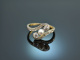 England um 1910! Feiner Ring Altschliffdiamanten Naturperle Gold 750 und Platin