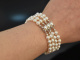 Around 1980! Fine Akoya cultured pearl bracelet with diamonds white gold 585