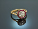 Frankreich um 1900! Historischer Rubin Ring mit Diamant Rosen Gold 750