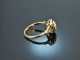 Frankreich um 1900! Historischer Rubin Ring mit Diamant Rosen Gold 750