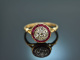 Frankreich um 1900! Historischer Rubin Ring mit Diamant Rosen Gold 750