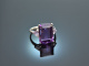 Fine Violet! Edler Amethyst Ring mit Diamanten Weiß Gold 750