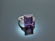 Fine Violet! Edler Amethyst Ring mit Diamanten Wei&szlig; Gold 750