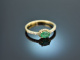 Feines Grün! Smaragd Ring mit Brillanten Gold 750