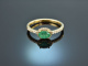 Feines Gr&uuml;n! Smaragd Ring mit Brillanten Gold 750