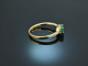 Feines Gr&uuml;n! Smaragd Ring mit Brillanten Gold 750