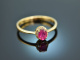 Fine Red! Rubin Ring mit Brillanten Gold 750