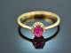 Fine Red! Rubin Ring mit Brillanten Gold 750