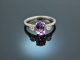 Violet! Sch&ouml;ner Amethyst Ring mit Diamanten Wei&szlig; Gold 750